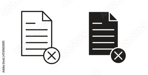 Delete Document icon simple flat trend modern graphic design abstract logotype