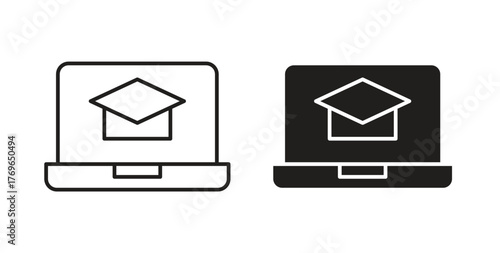 E learning icon simple flat trend modern graphic design abstract logotype