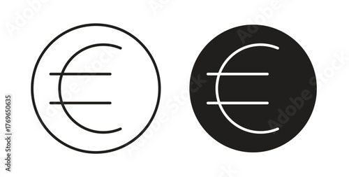 Euro icon simple flat trend modern graphic design abstract logotype