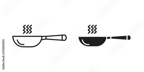 Frying pan icon simple flat trend modern graphic design abstract logotype