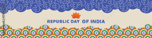 Indian Republic Day Doodle Pattern - Panoramic Cover
