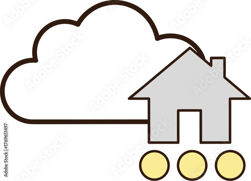 Cloud Home Protection Concept Illustrating Residential Cyber Security and Data Privacy, Representing Safe Smart Home Systems and Secure Digital Lifestyle, Perfect for Technology Presentation Backgroun