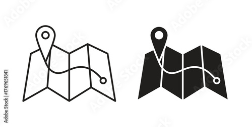 Map icon simple flat trend modern graphic design abstract logotype