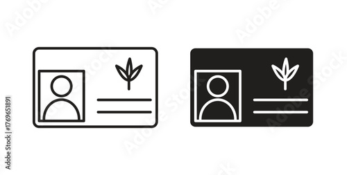 Medical marijuana card icon simple flat trend modern graphic design abstract logotype