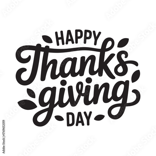 Happy thanksgiving day handwritten calligraphy design