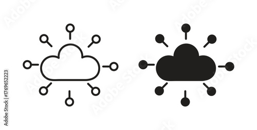 Network cloud icon simple flat trend modern graphic design abstract logotype