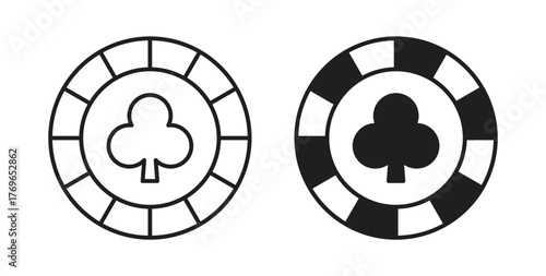 Poker chip icon simple flat trend modern graphic design abstract logotype