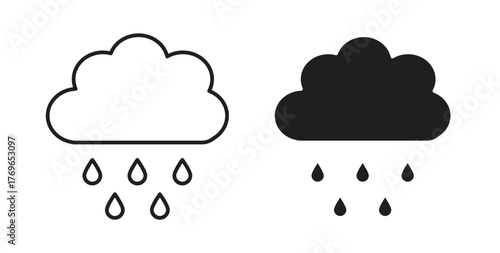 Rain icon simple flat trend modern graphic design abstract logotype