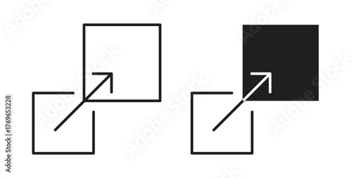 Resize icon simple flat trend modern graphic design abstract logotype