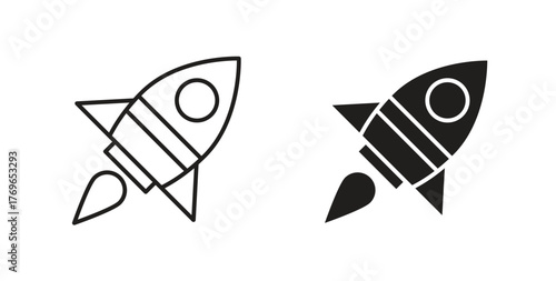 Rocket launch icon simple flat trend modern graphic design abstract logotype