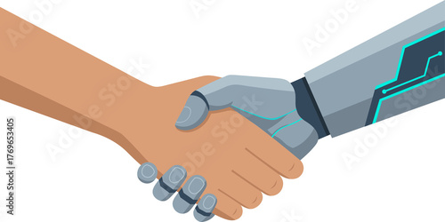 Human and Robot Handshake Clipart