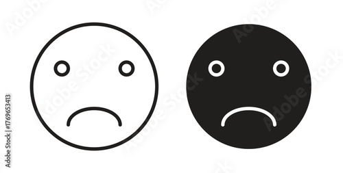 Sad icon simple flat trend modern graphic design abstract logotype