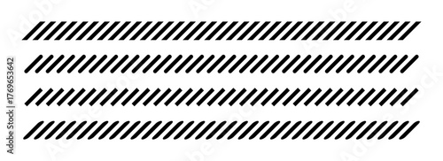 Line slash pattern. Border divider parallel stripes with slant. Decorative dash ornament.