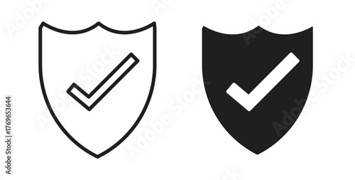 Shield check icon simple flat trend modern graphic design abstract logotype