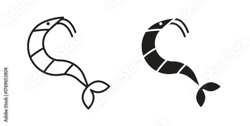 Shrimp icon simple flat trend modern graphic design abstract logotype
