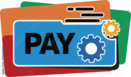 Modern Payment Automation Illustration Depicting Automated Financial Transactions for Business Finance, Streamlining Payments and Technology Systems for Innovation and Efficiency in E-Commerce and Onl