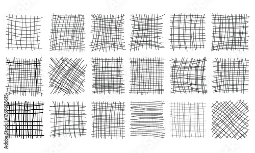 Hand Drawn Crosshatch Texture Vector Set – Abstract Line Patterns and Sketch Backgrounds