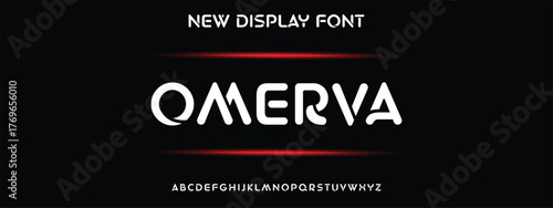 Design Modern abstract digital alphabet font. Minimal technology typography, Creative urban sport fashion futuristic font and with numbers. vector illustration.