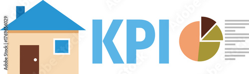 Real Estate Key Performance Indicators Illustration Displaying Property Market Analytics, Business Investment Strategy, Housing Market Analysis, Finance Planning Presentation, Reporting of Development