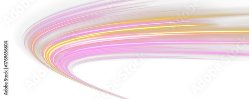 Futuristic glowing lines move at lightning speed through a dark cityscape, leaving trails of light in their wake. The scene evokes motion and an advanced technological world. PNG