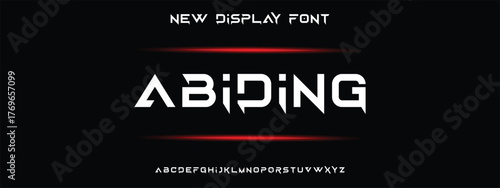 Design Modern abstract digital alphabet font. Minimal technology typography, Creative urban sport fashion futuristic font and with numbers. vector illustration.