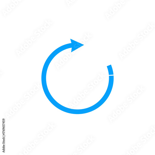 Free Download Bright neon blue circular arrow refresh reload rotate loop icon symbol graphic - GFXLoad