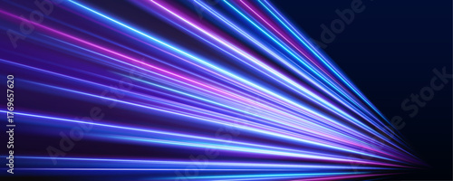 PNG futuristic expressway glowing with pink and blue streaks. Twisting light trails create vibrant energy motion in digital city landscapes. Ideal vector for speed and night visuals.