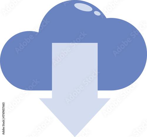 Downloading data from cloud storage service, cloud computing technology, data storage and transfer concept