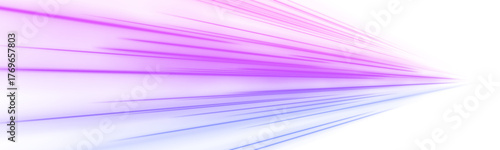 Light trail wave, fire path trace line, car lights, optic fiber and incandescence curve twirl. Abstract background in blue and purple neon glow colors. PNG
