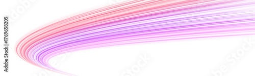 Abstract background in blue and purple neon glow colors. Vector png blue glowing lines air flow effect. Speed connection background.	