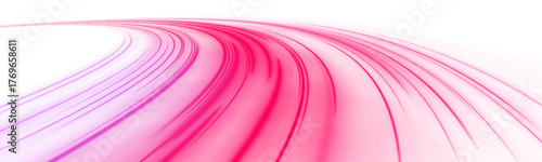 PNG neon pink and white streaks twist dynamically on urban expressway. Motion blur enhances speed and digital energy flow. Perfect vector for night, technology, and futuristic visuals.