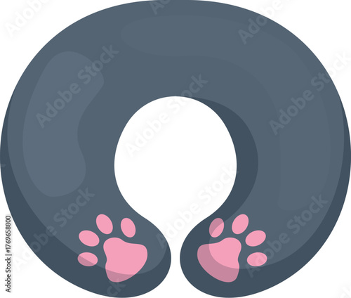 Soft travel pillow with cute pink paw prints ensuring comfortable sleeping during trips