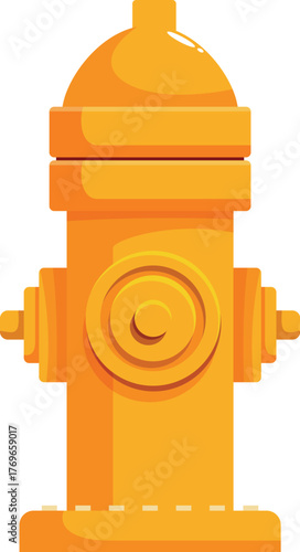 Cartoon illustration of a yellow fire hydrant, essential for firefighting and urban safety