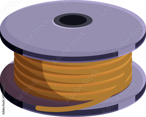 Copper coil on a spool, essential for electrical wiring and various industrial applications