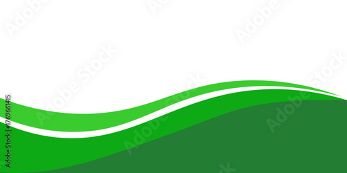 White curved line with green shades on a white background - Vector