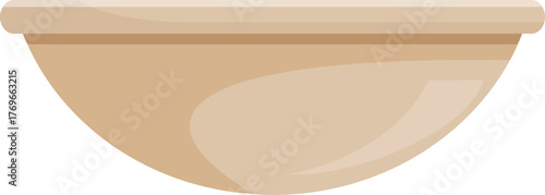 Simple illustration of an empty rounded bowl, perfect for projects related to food, cooking, or kitchenware