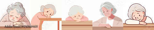 vector of a weak grandmother suffering from anemia