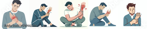 vector of a man with a sprained hand