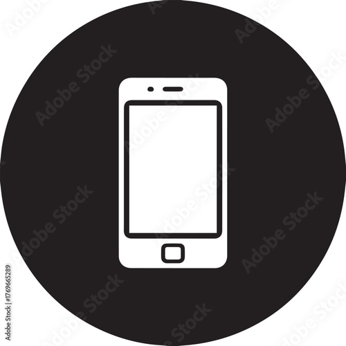 clean phone silhouette icon in black circle vector ai eps png jpeg mobile compatibility sign