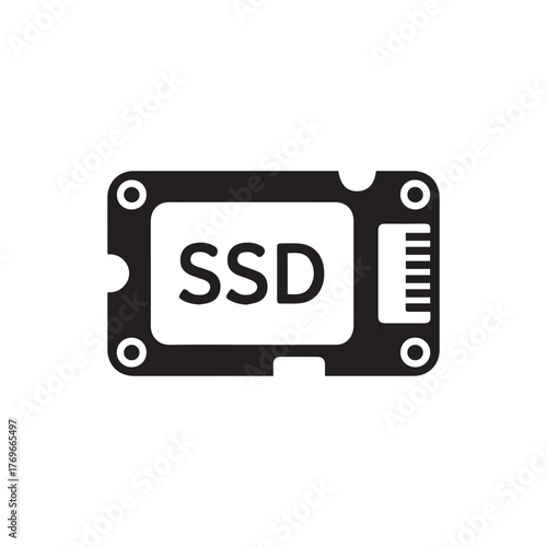 solid state ssd symbol clean vector illustration storage drive icon modern hardware interface design for apps