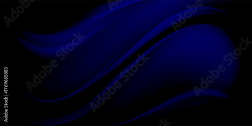 Dark abstract background with neon lines, glow. Blue blurred background, light effects.