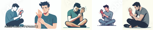 vector of a man with a sprained hand