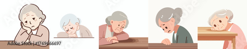 vector of a weak grandmother suffering from anemia