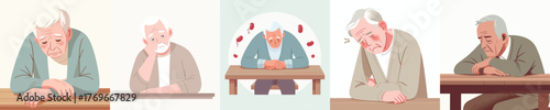 vector of a weak grandfather suffering from anemia