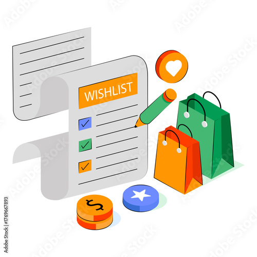 Perfect design illustration of wishlist,