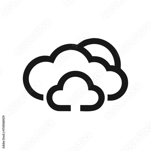 Windy weather icon, depicting a cloudy and breezy day