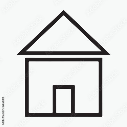 Simple house icon, symbolizing home, real estate, property, and residential living, offering comfort and security