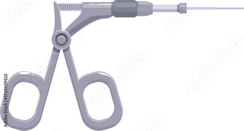 Close up of surgical forceps holding a delicate instrument, ready for a precise medical operation