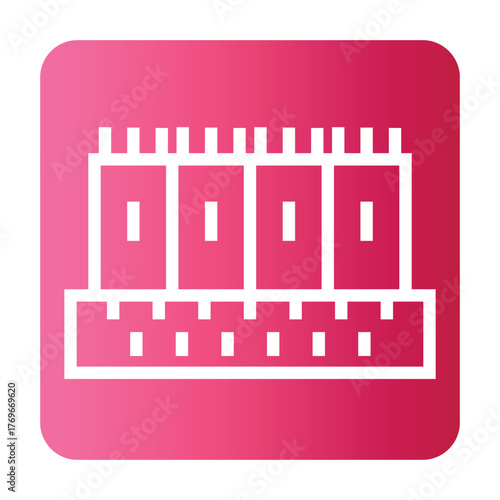 Normal gut black line icon for digital and print projects. Microscopic probiotics.