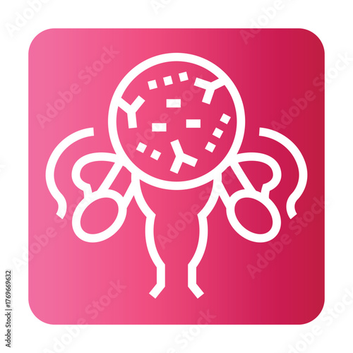 Vaginal microflora black line icon for digital and print projects.